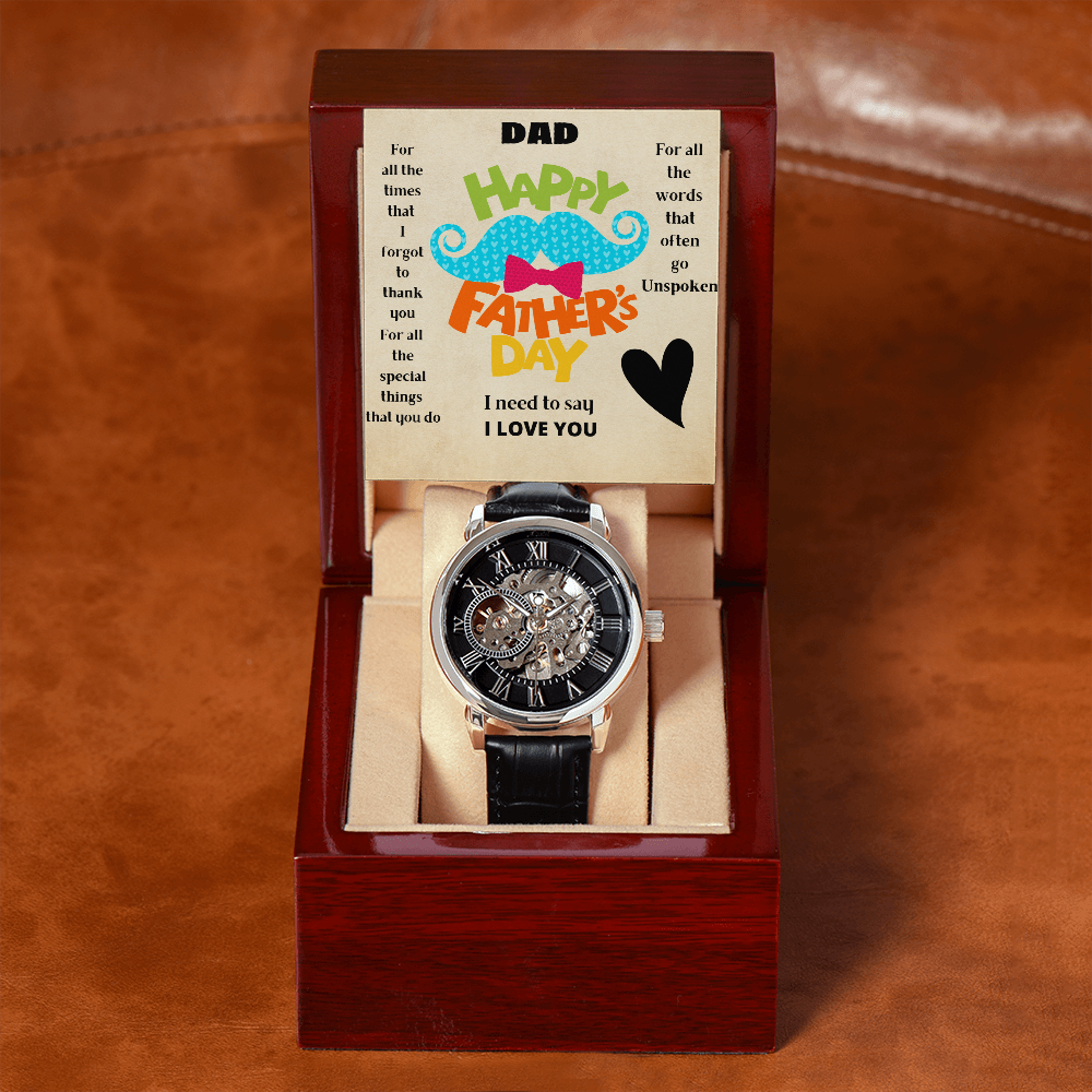 Dad UnSpoken / Men's Openwork Watch