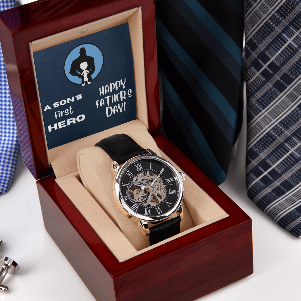 A Son's First Hero / Men's Openwork Watch