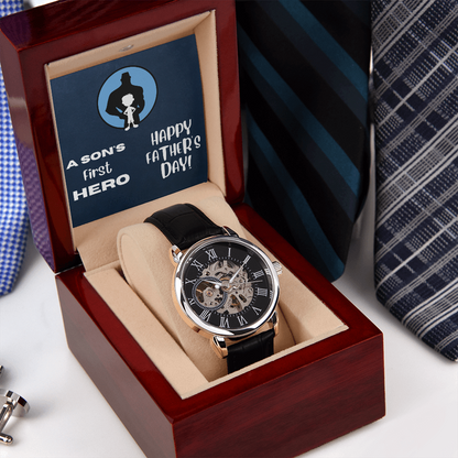 A Son's First Hero / Men's Openwork Watch
