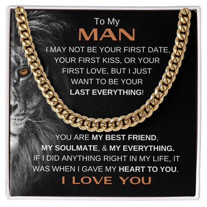 MY MAN LION LAST BRN CUBAN LINK CHAIN