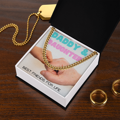 Daddy & Daughter Fist Bump/ Cuban Link Chain