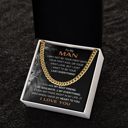 MY MAN LION LAST BRN CUBAN LINK CHAIN