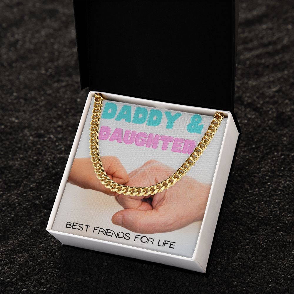 Daddy & Daughter Fist Bump/ Cuban Link Chain