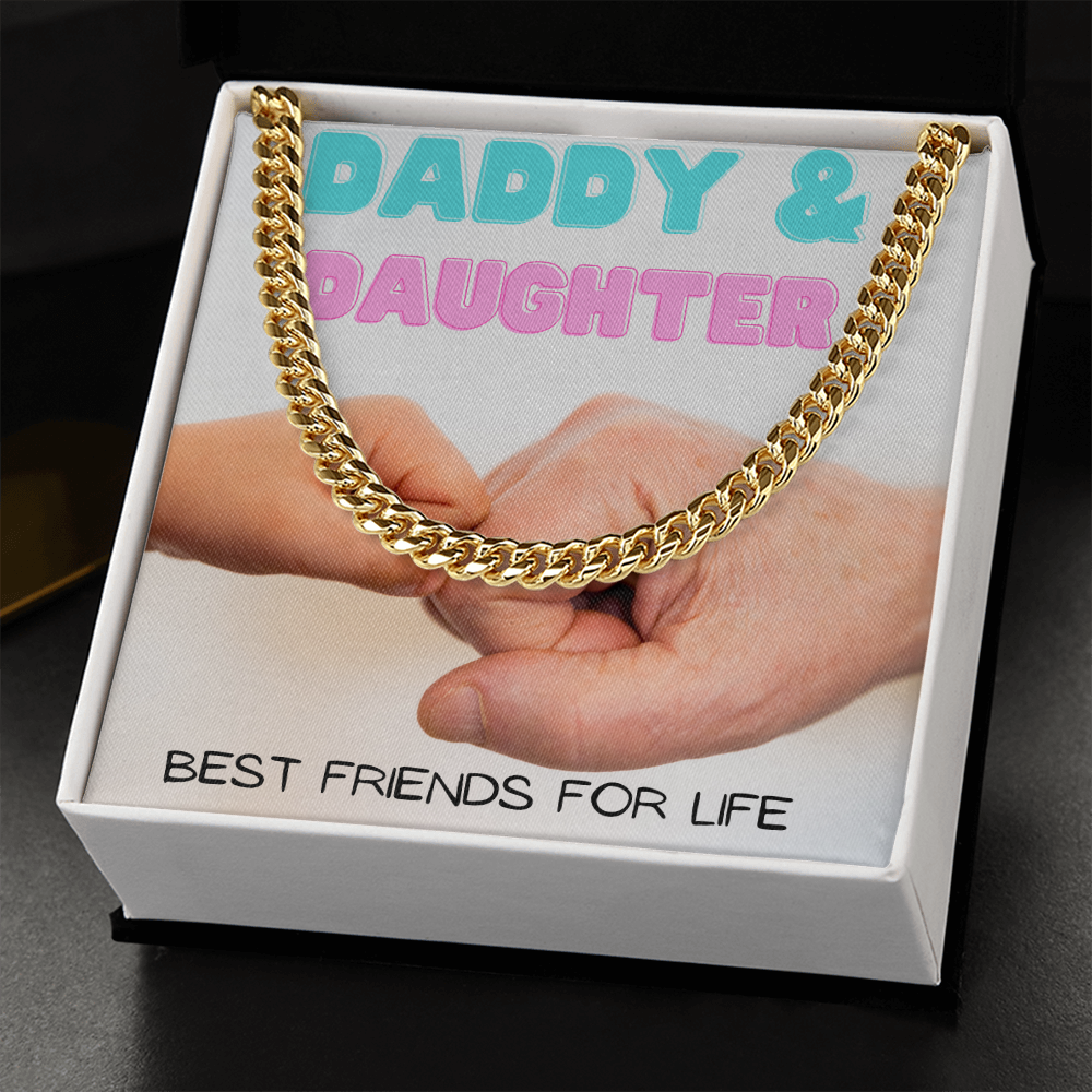 Daddy & Daughter Fist Bump/ Cuban Link Chain