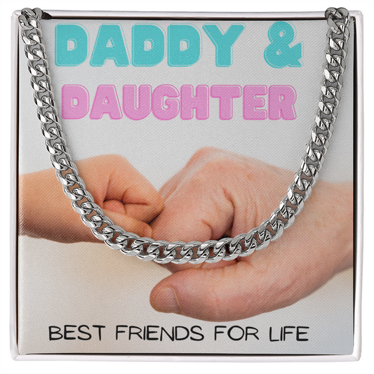 Daddy & Daughter Fist Bump/ Cuban Link Chain