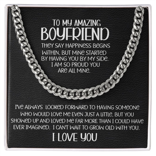Amazing Boyfriend By My Side Cuban Link Chain