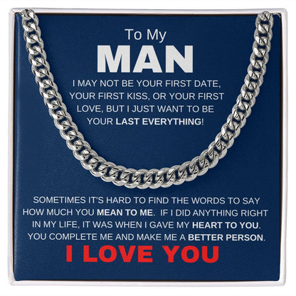 MY MAN LAST EVERYTHING BLUE CUBAN LINK