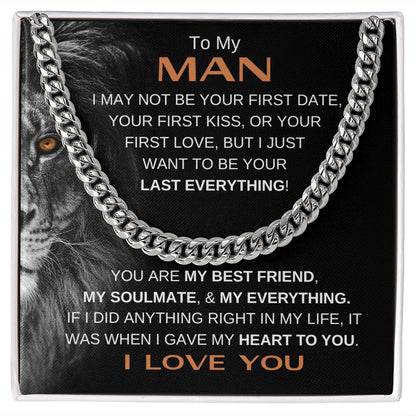 MY MAN LION LAST BRN CUBAN LINK CHAIN
