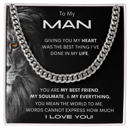 My Man Lion/ Cuban Link Chain