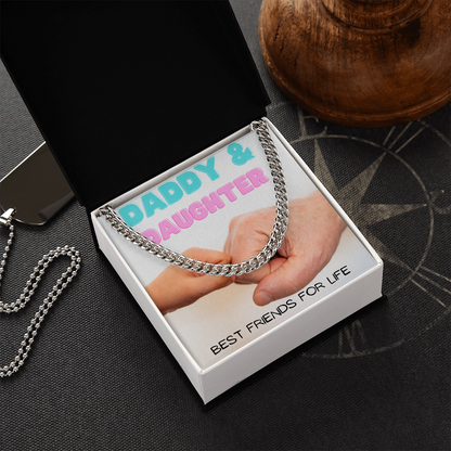 Daddy & Daughter Fist Bump/ Cuban Link Chain