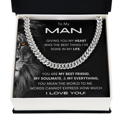 My Man Lion/ Cuban Link Chain