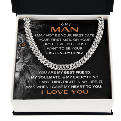 MY MAN LION LAST BRN CUBAN LINK CHAIN