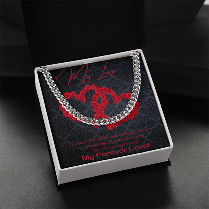My Love Black/ Cuban Link Chain