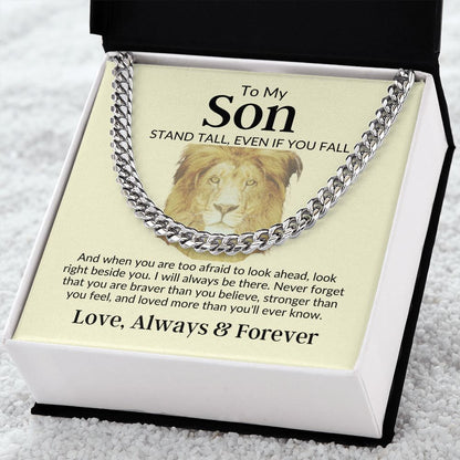 Son Stand Tall Beige Cuban Link Chain