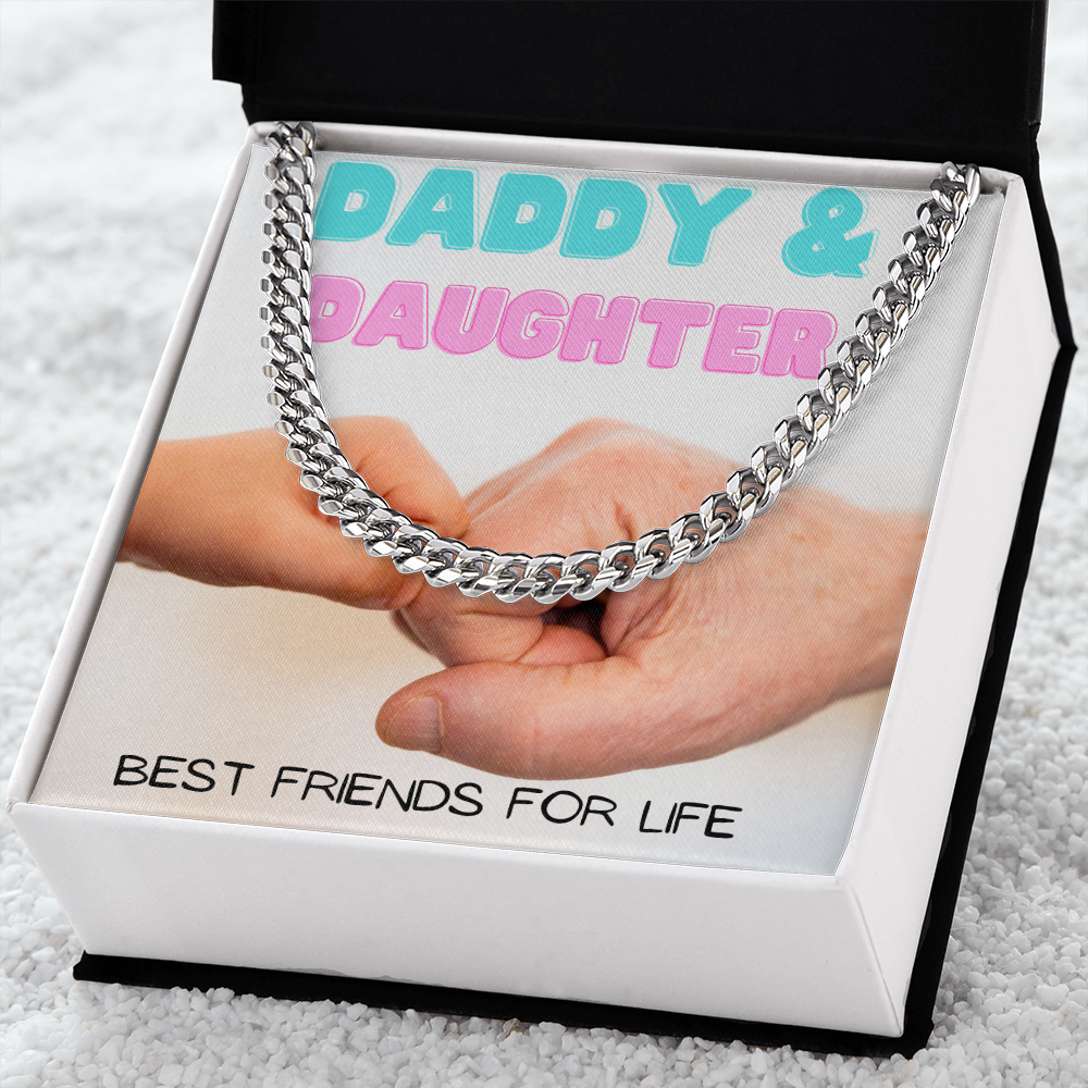 Daddy & Daughter Fist Bump/ Cuban Link Chain