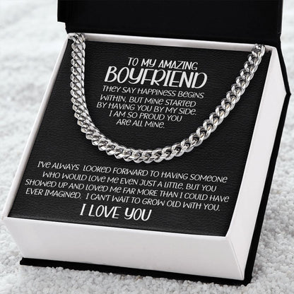 Amazing Boyfriend By My Side Cuban Link Chain