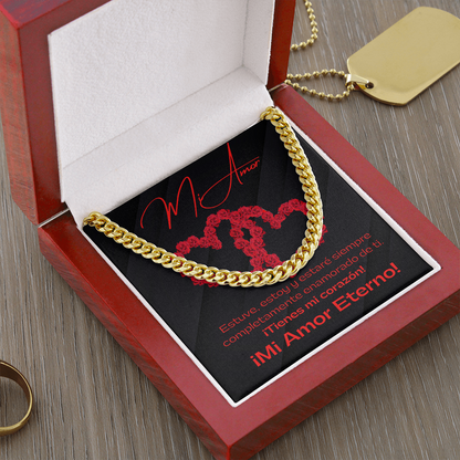 Mi Amor Black / Cuban Link Chain