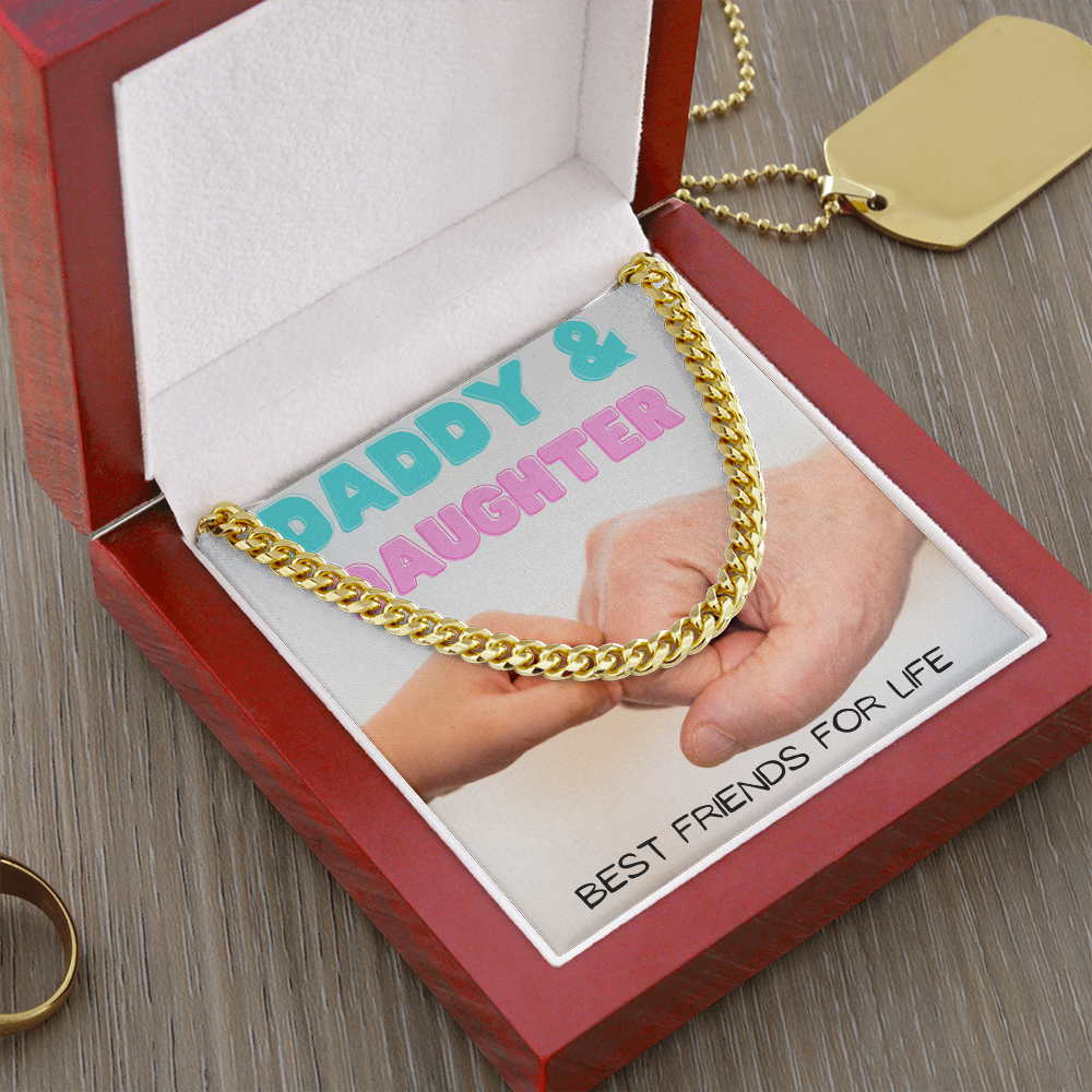 Daddy & Daughter Fist Bump/ Cuban Link Chain