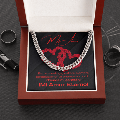 Mi Amor Black / Cuban Link Chain