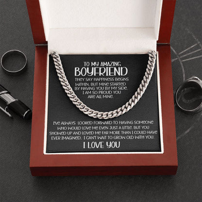 Amazing Boyfriend By My Side Cuban Link Chain