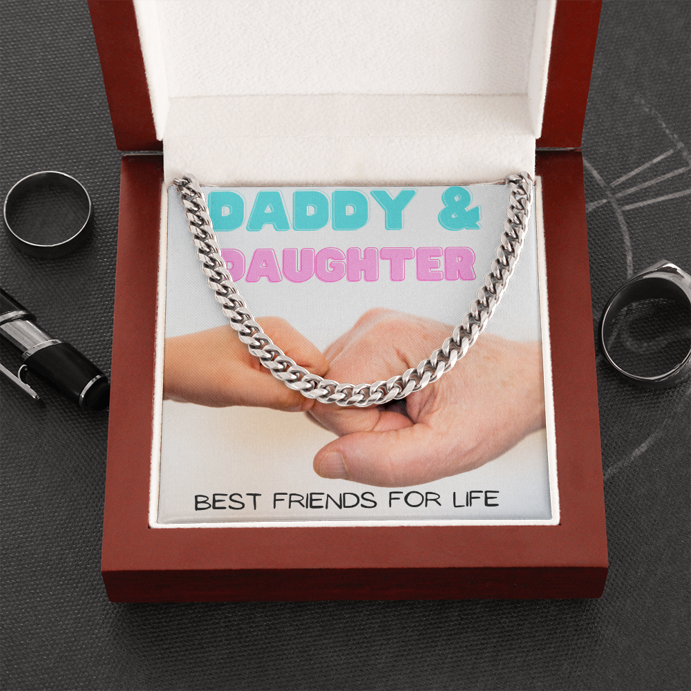 Daddy & Daughter Fist Bump/ Cuban Link Chain