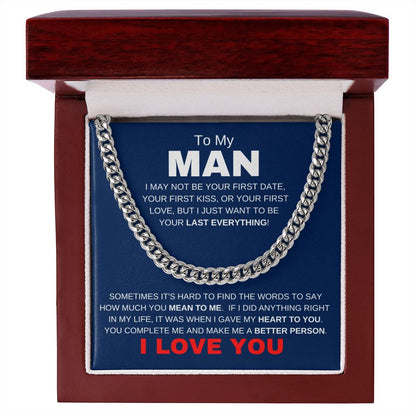 MY MAN LAST EVERYTHING BLUE CUBAN LINK