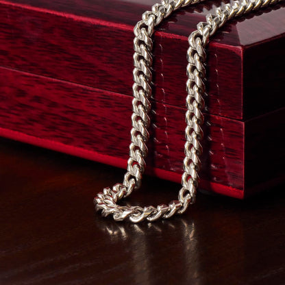 My Man Big Red Lips Cuban Chain Necklace