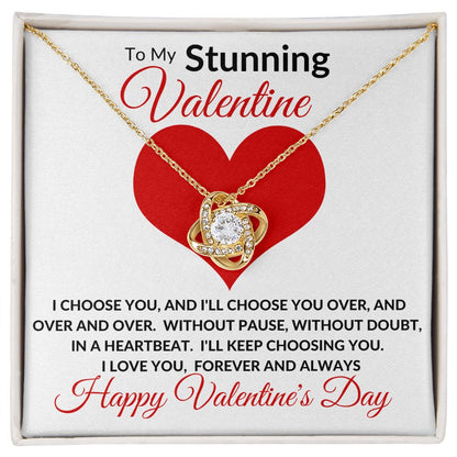 Stunning Valentine Love Knot Necklace