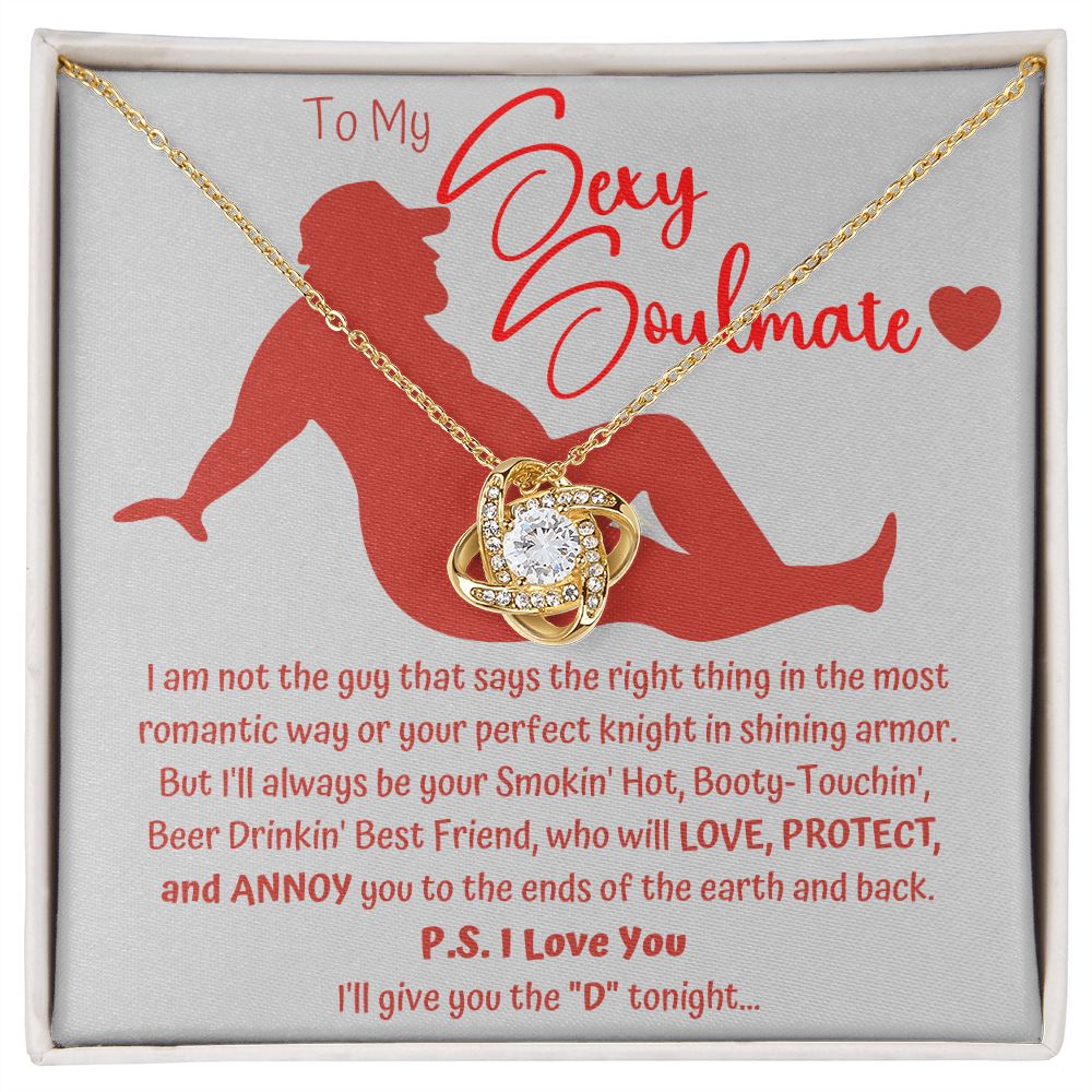 The "D" Sexy Soulmate Love Knot Necklace Red