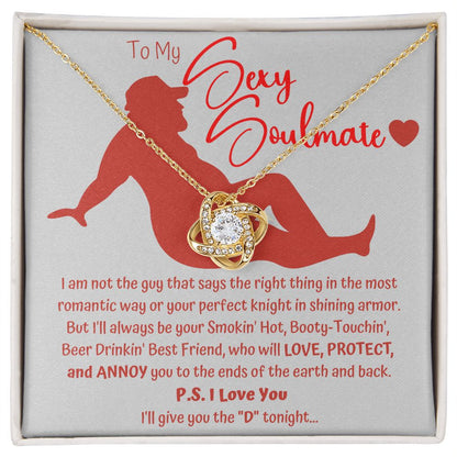 The "D" Sexy Soulmate Love Knot Necklace Red