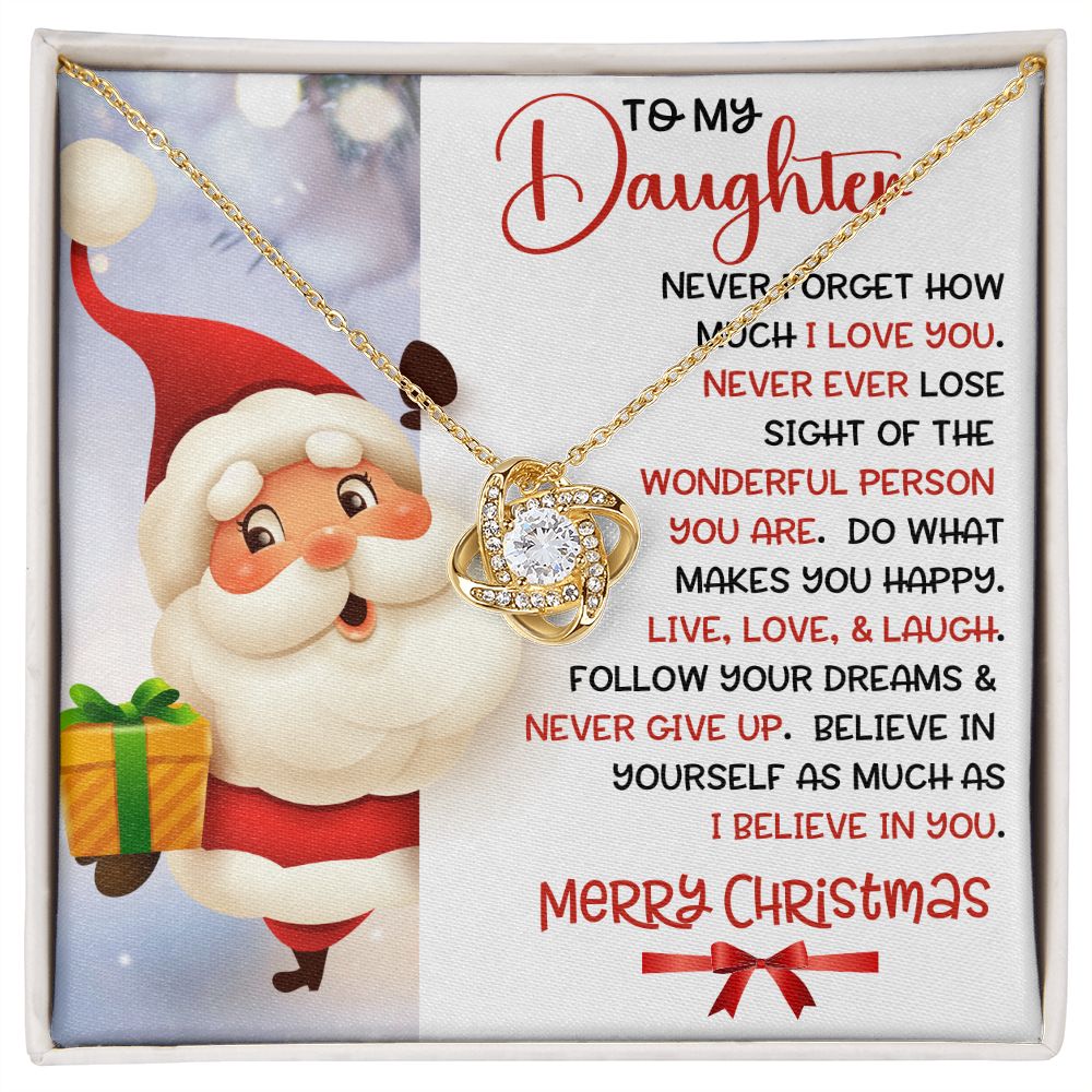 Daughter Santa Never Forget Love Knot Necklace