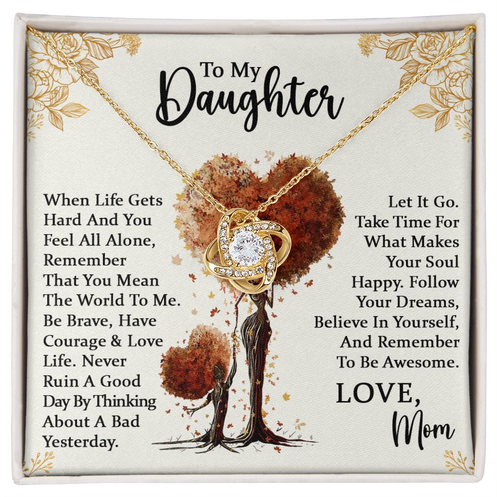 Daughter Be Awesome Love Knot Necklace