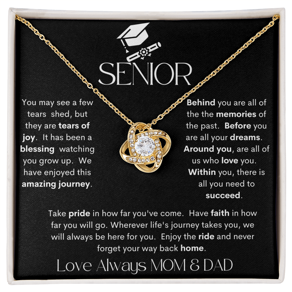 Senior Black / Love Knot Necklace