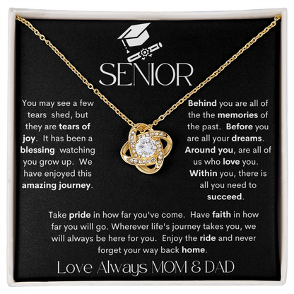 Senior Black / Love Knot Necklace