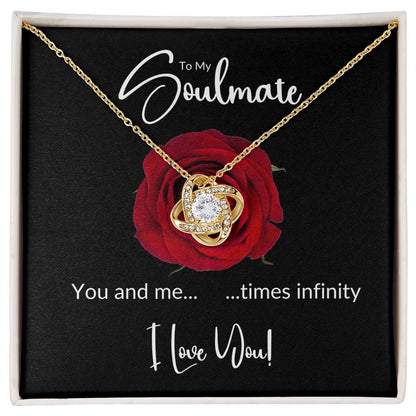 Soulmate Red Rose Infinity Love Knot Necklace