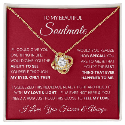 Beautiful Soulmate Special Red Love Knot Necklace