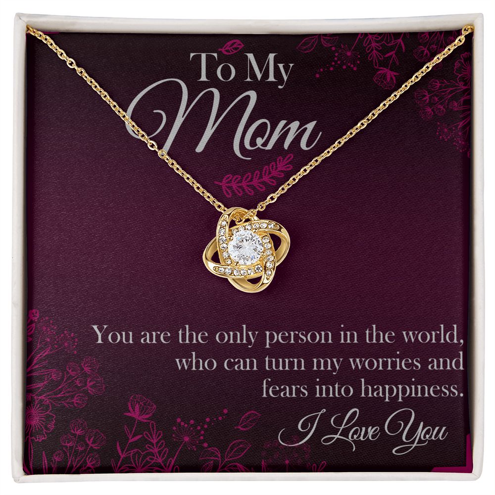 Mom You're The Only One Love Knot Necklace