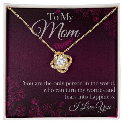 Mom You're The Only One Love Knot Necklace
