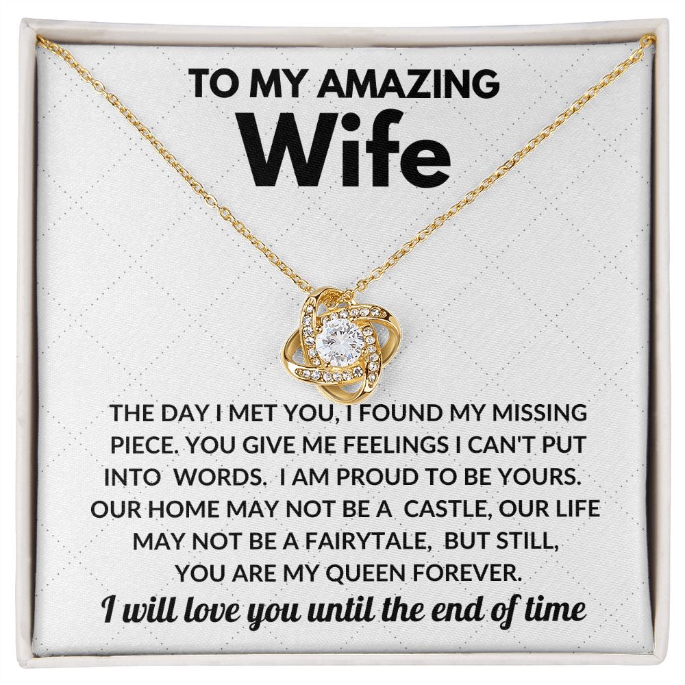 Amazing Wife My Queen Love Knot Necklace