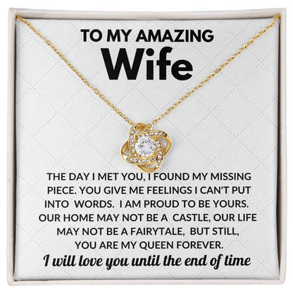 Amazing Wife My Queen Love Knot Necklace