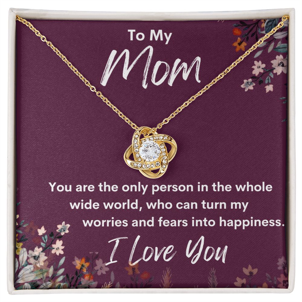 Mom The Only Person Wine Love Knot Necklace