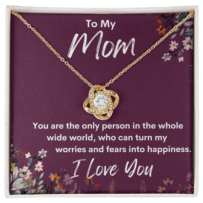 Mom The Only Person Wine Love Knot Necklace