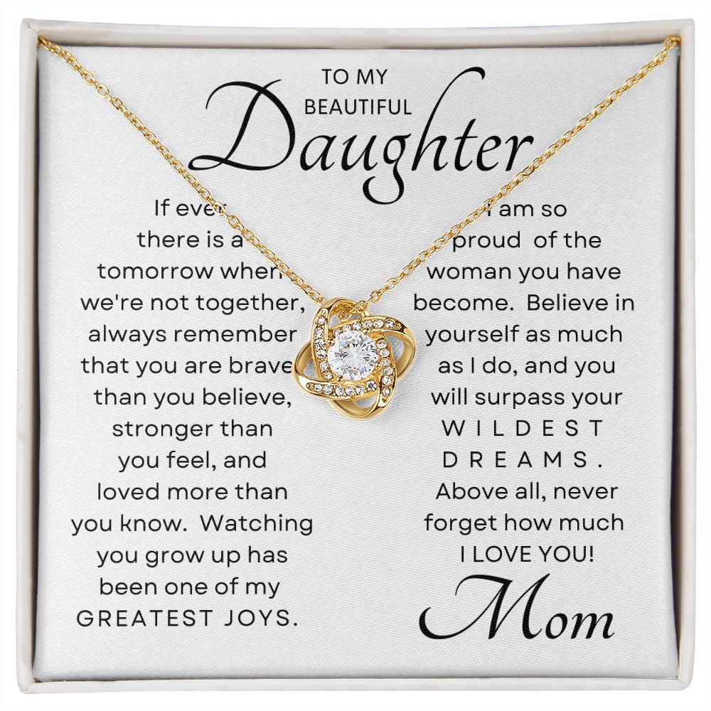 Daughter My Greatest Joy Love Knot Necklace