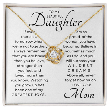Daughter My Greatest Joy Love Knot Necklace