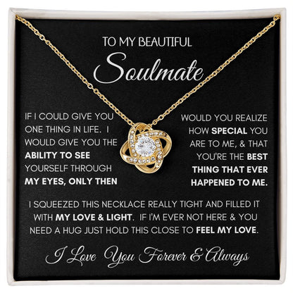 Beautiful Soulmate Special BLK Love Knot Necklace