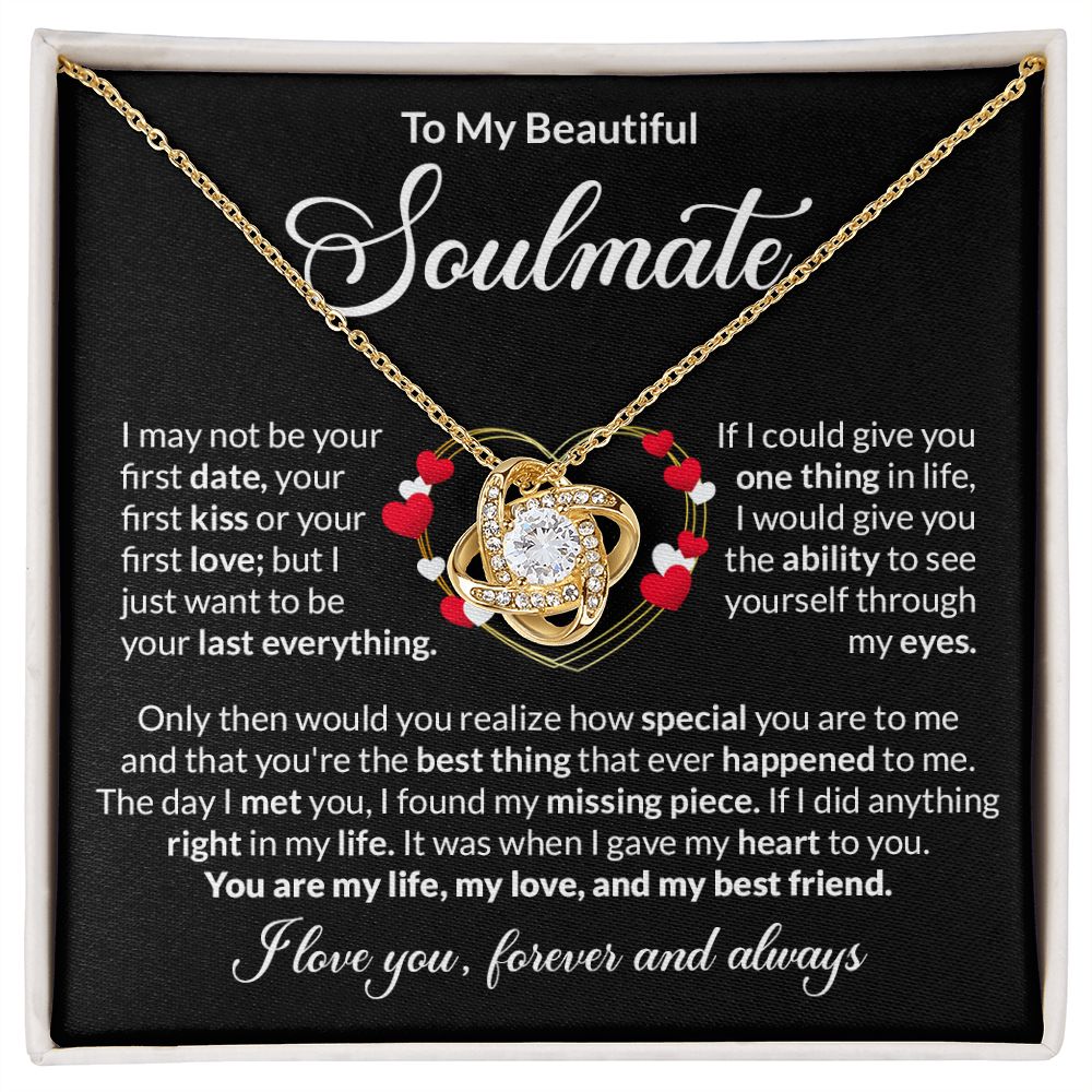 Soulmate Last Everything Gold Heart Love Knot Necklace
