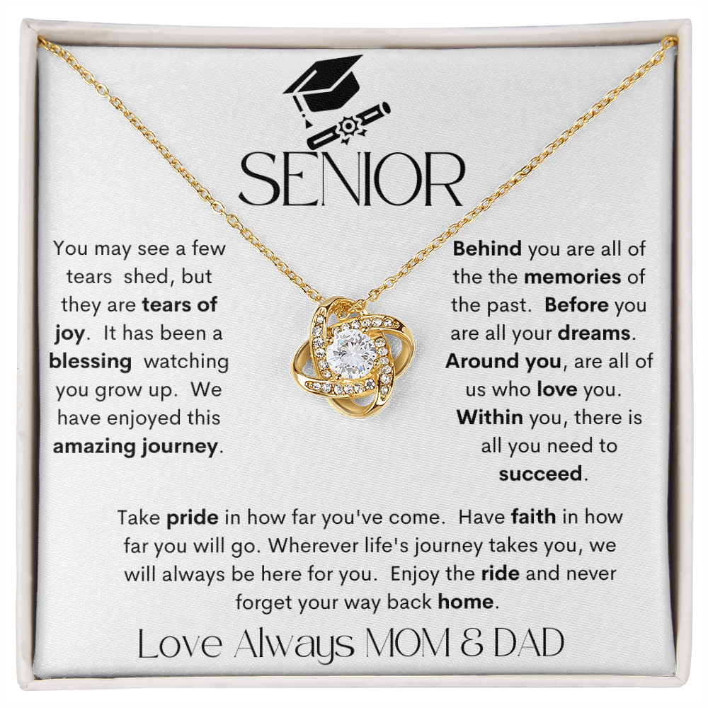 SENIOR WHITE / LOVE KNOT NECKLACE