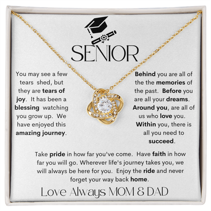 SENIOR WHITE / LOVE KNOT NECKLACE