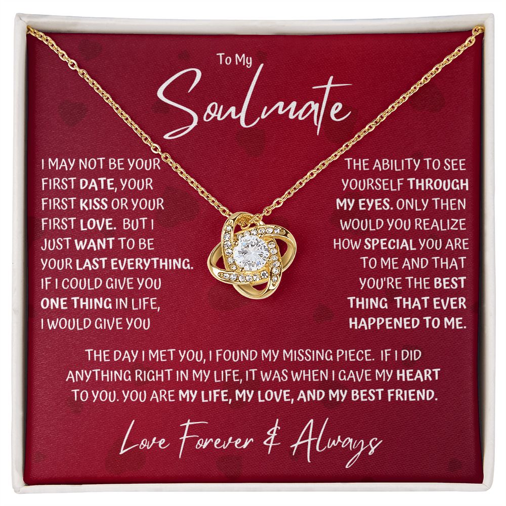 Soulmate Last Red Hearts Love Knot Necklace