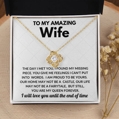 Amazing Wife My Queen Love Knot Necklace